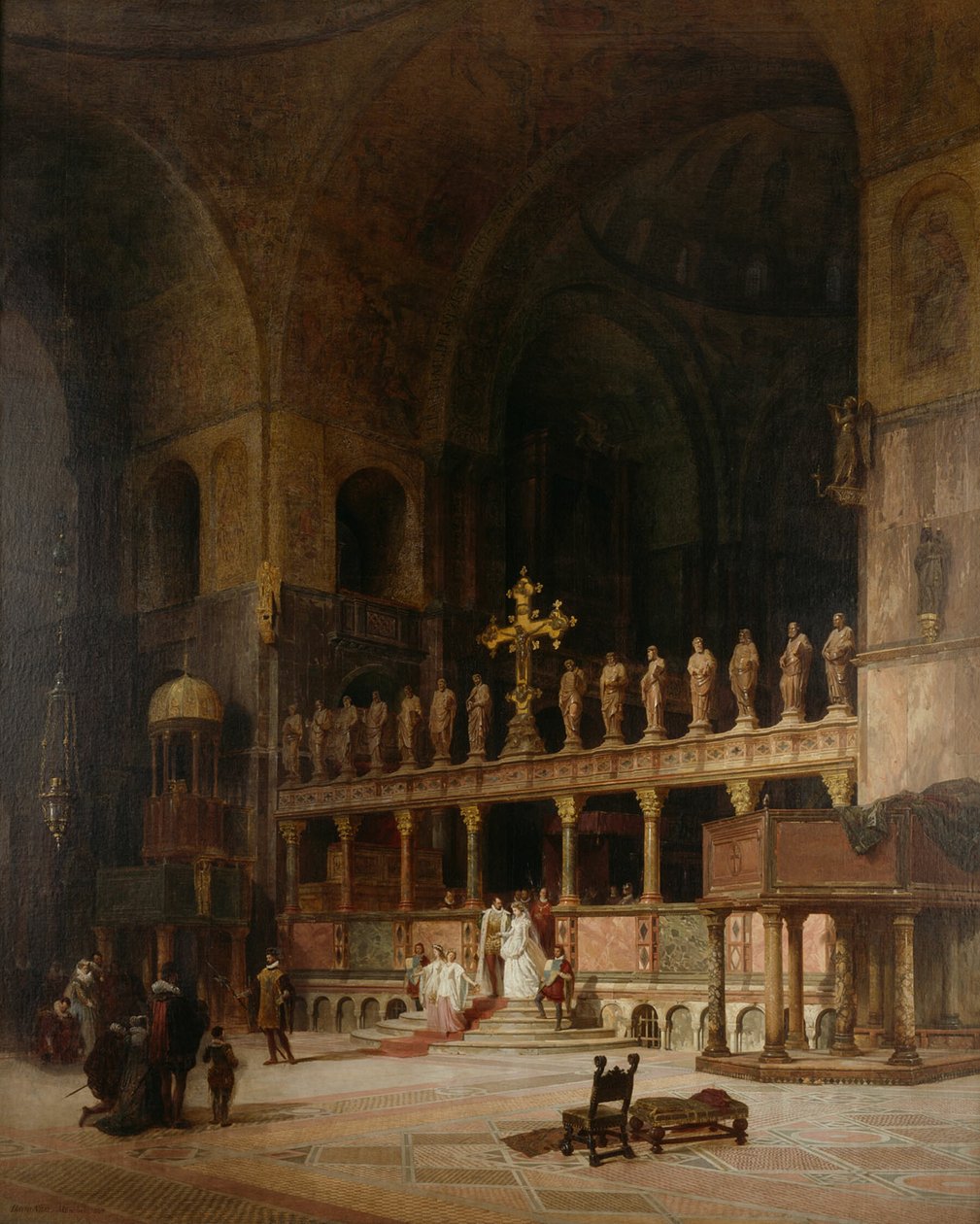 Wnętrze kościoła św. Marka, Wenecja, 1869. autorstwa David Dalhoff Neal
