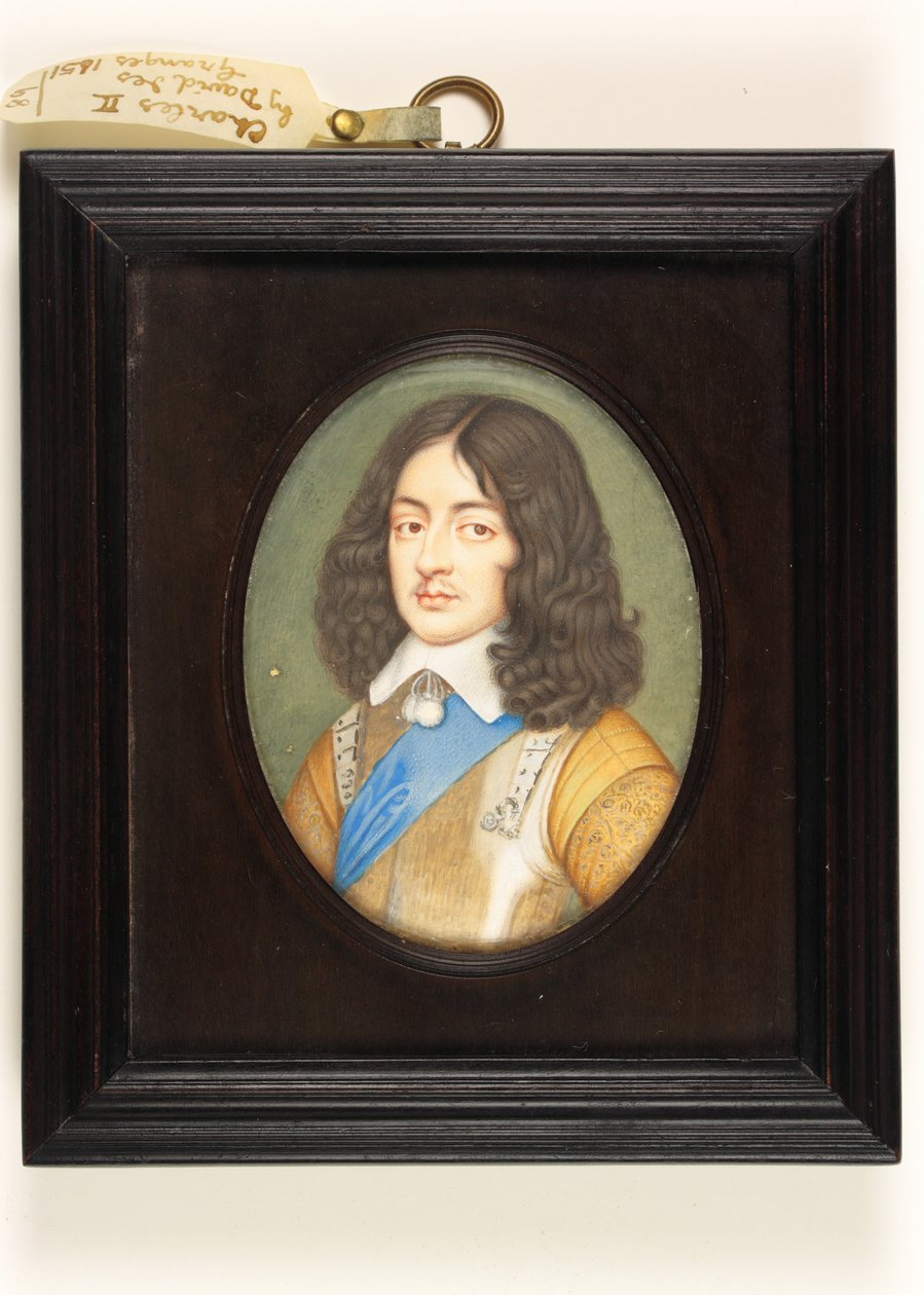 Karol II jako młodzieniec (akwarela na welinie) autorstwa David Des Granges