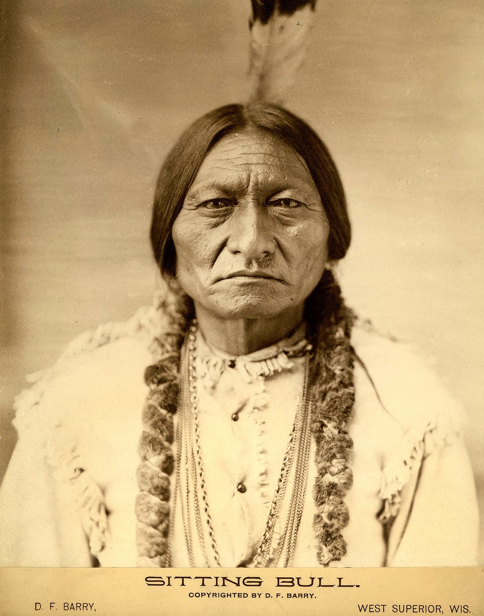 Siedzący byk (1834-1890) amerykański wódz Indian Dakota Sioux (indiańskie imię Tatanka Iyotake) zdjęcie autorstwa Davida F. Barry