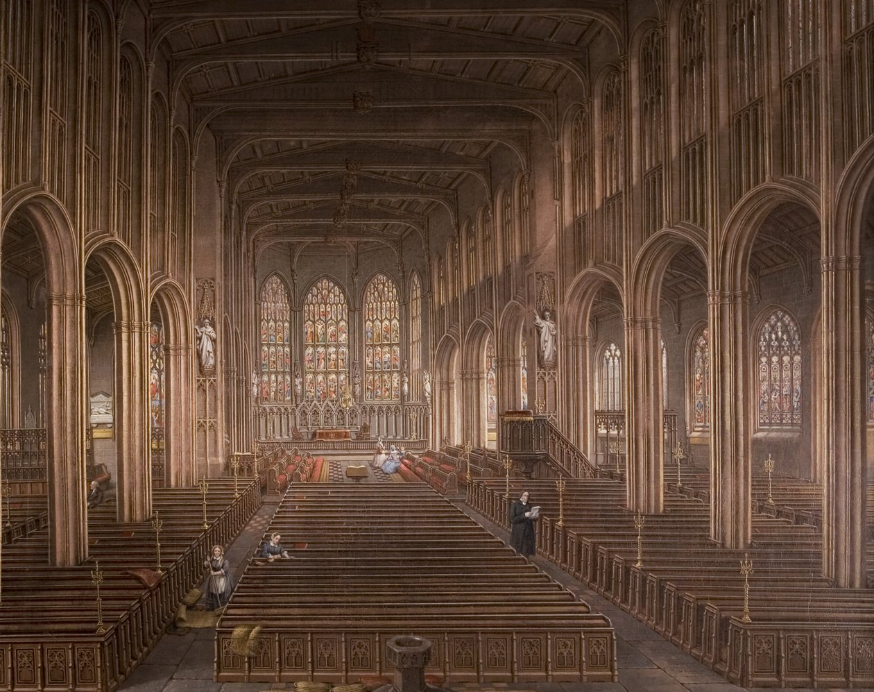 Wnętrze kościoła św. Michała, Coventry, 1862 autorstwa David Gee