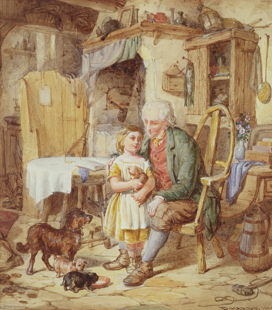 Nowe szczenięta, 1861 autorstwa David Hardy
