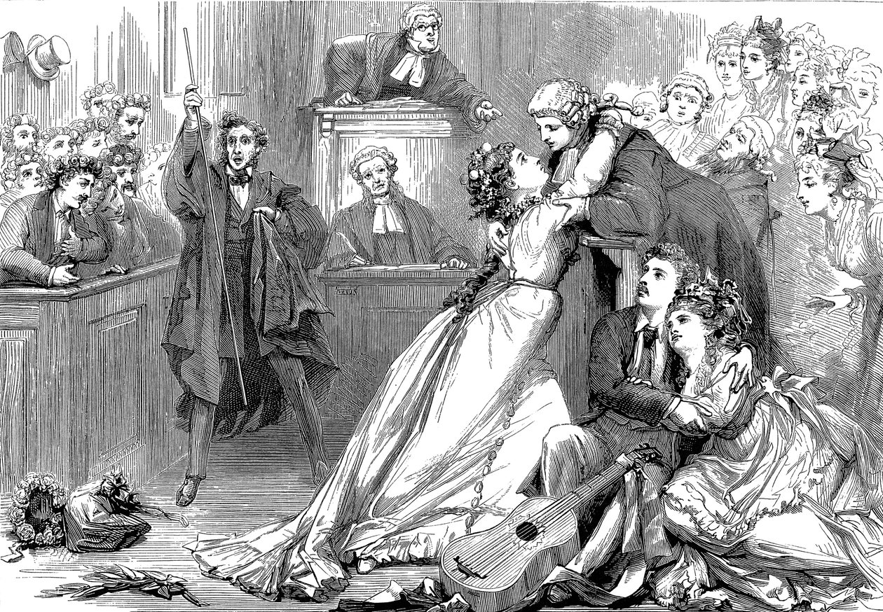 Scena z Procesu Jury, 1875 autorstwa David Henry Friston