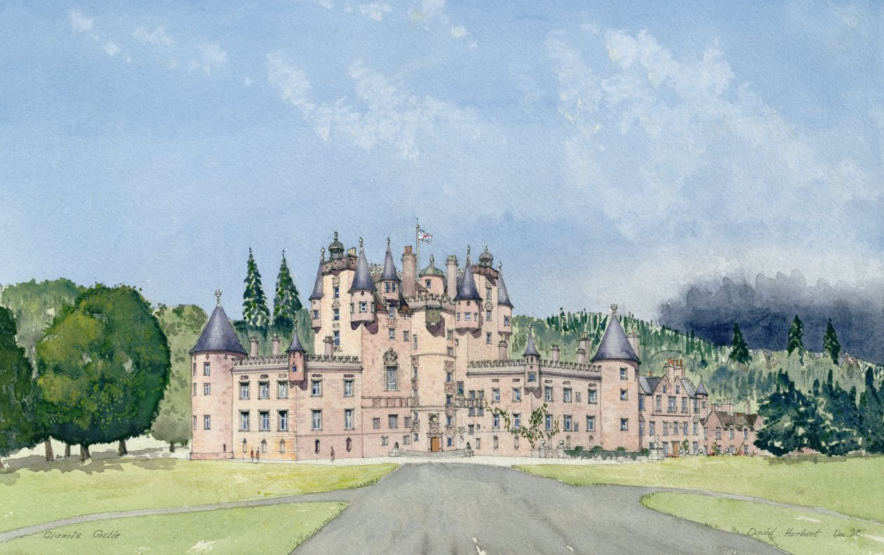 Zamek Glamis, Tayside (wc) autorstwa David Herbert