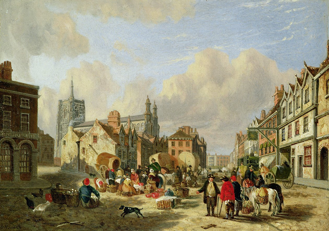 Haymarket, Norwich, 1825 autorstwa David Hodgson