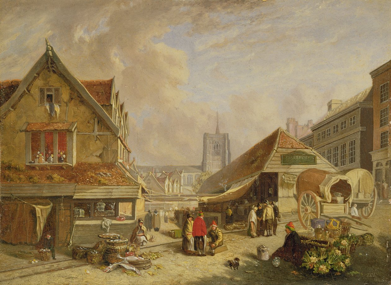 Stary Targ Rybny, Norwich, 1825 autorstwa David Hodgson