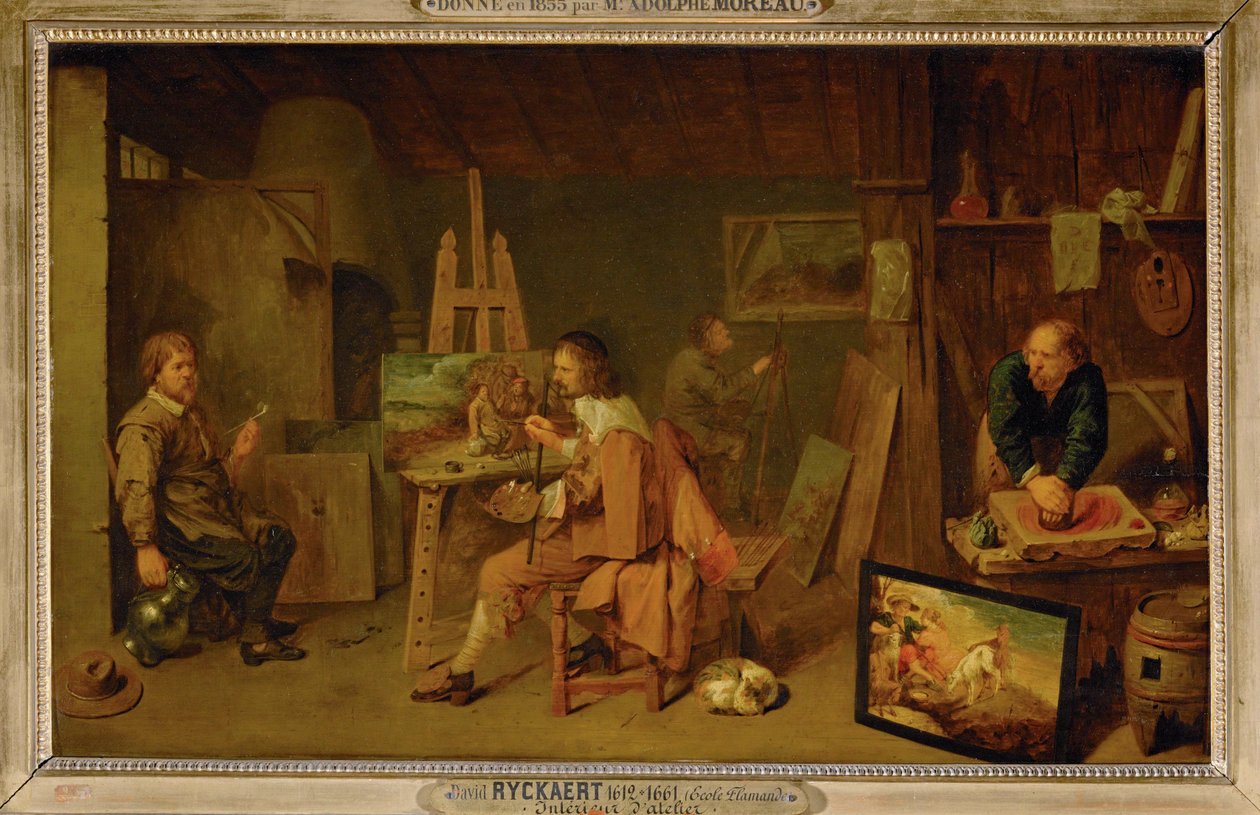 Malarze w swoich pracowniach ... autorstwa David III Ryckaert