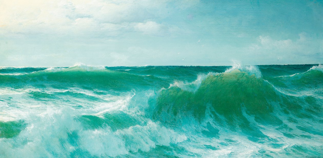 Załamująca się fala, 1894 autorstwa David James