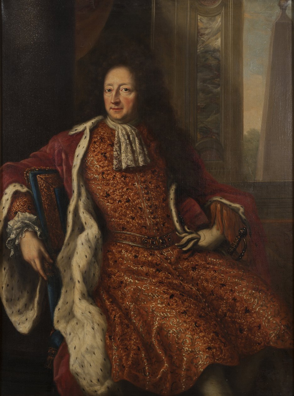 Hrabia Hans Wachtmeister, amiral de la marine royale suedoise - Portret Hansa Wachtmeistera (1641-1714), hrabiego Johannishus, autorstwa Ehrenstrahla, Davida Kloeckera (1629-1698). olej na płótnie autorstwa David Klöcker Ehrenstrahl