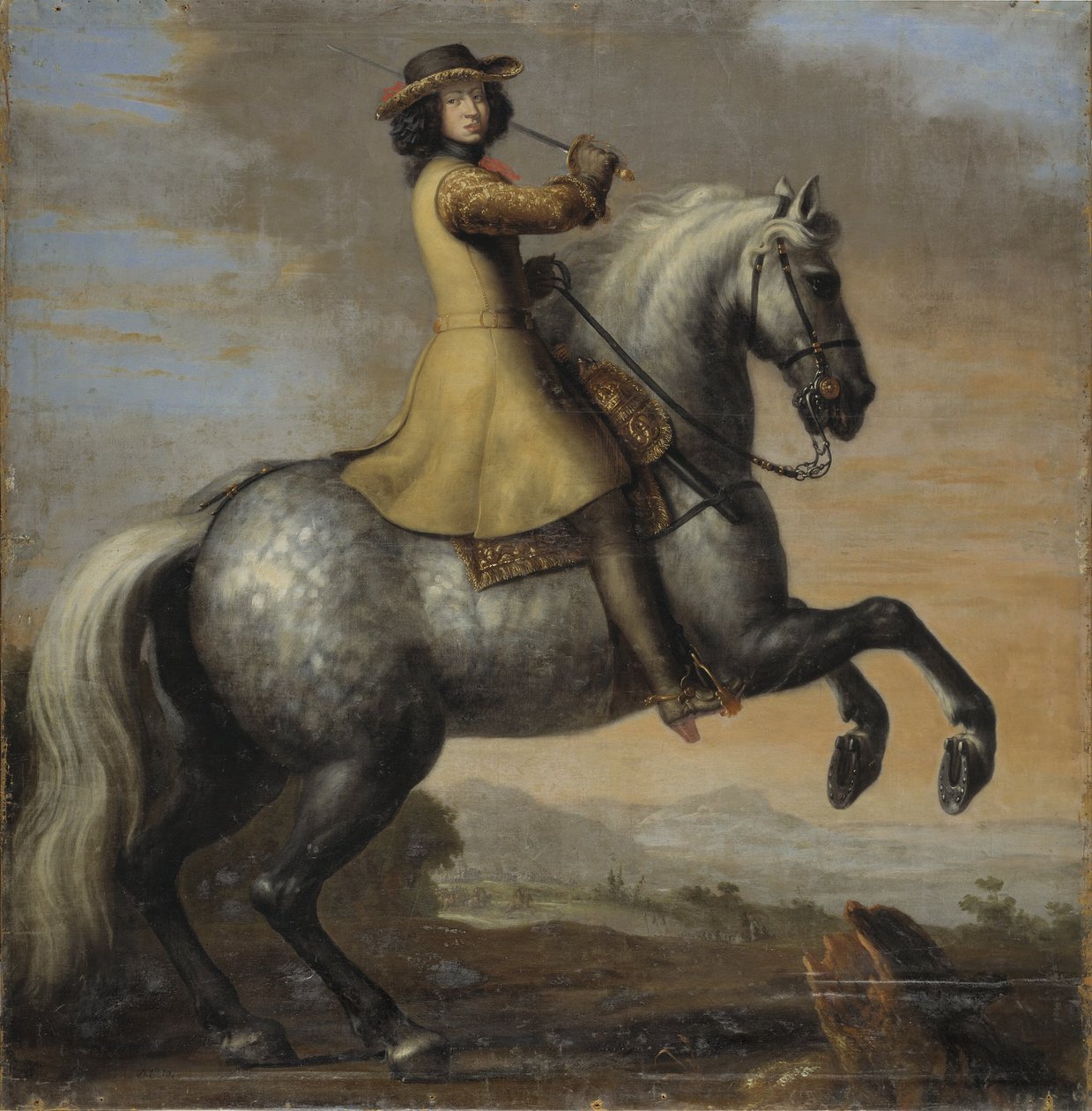 Karol XI, król Szwecji, konno, 1672 autorstwa David Klöcker Ehrenstrahl