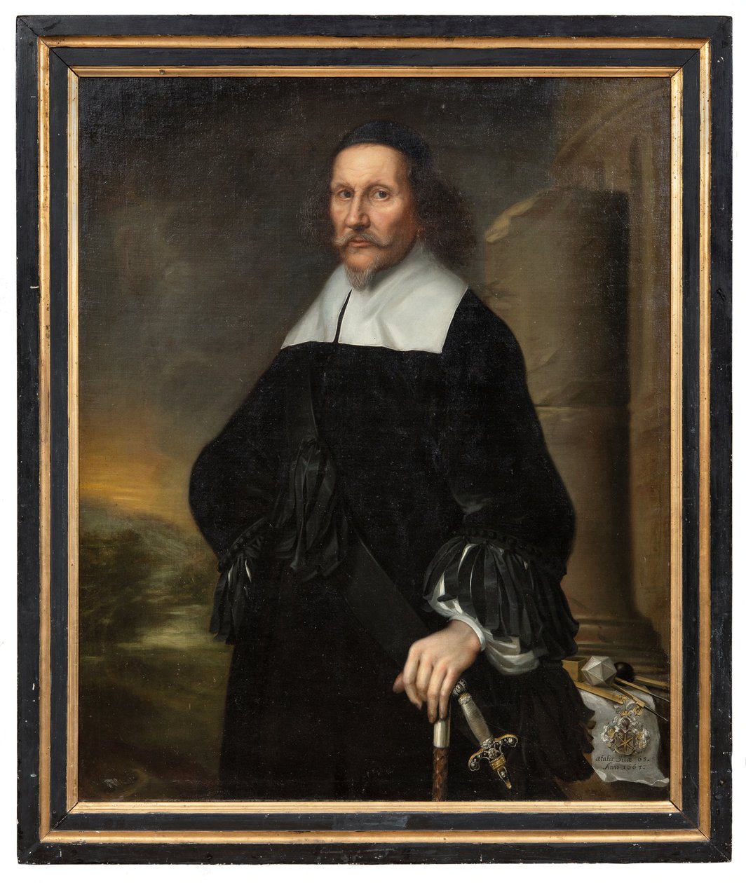 Georg Stiernhielm (1598-1672), antykwariusz państwowy, archiwista państwowy i poeta, 1663 autorstwa David Klöcker Ehrenstrahl