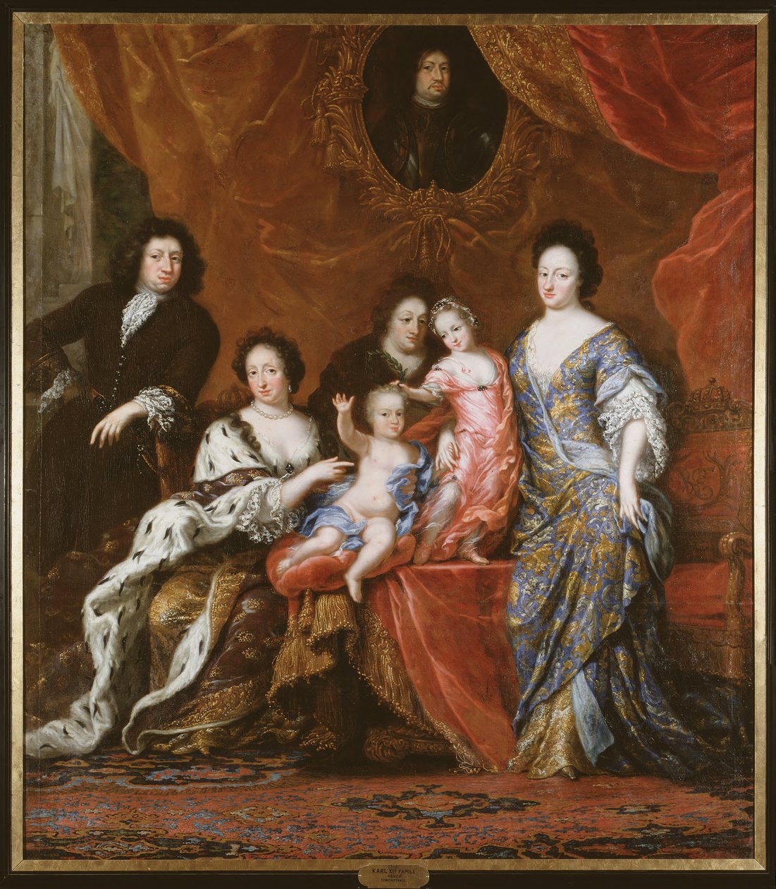 Hedwiga Eleonora (1636-1715), księżniczka Holstein-Gottorp, królowa Szwecji, z rodziną, 1683 autorstwa David Klöcker Ehrenstrahl