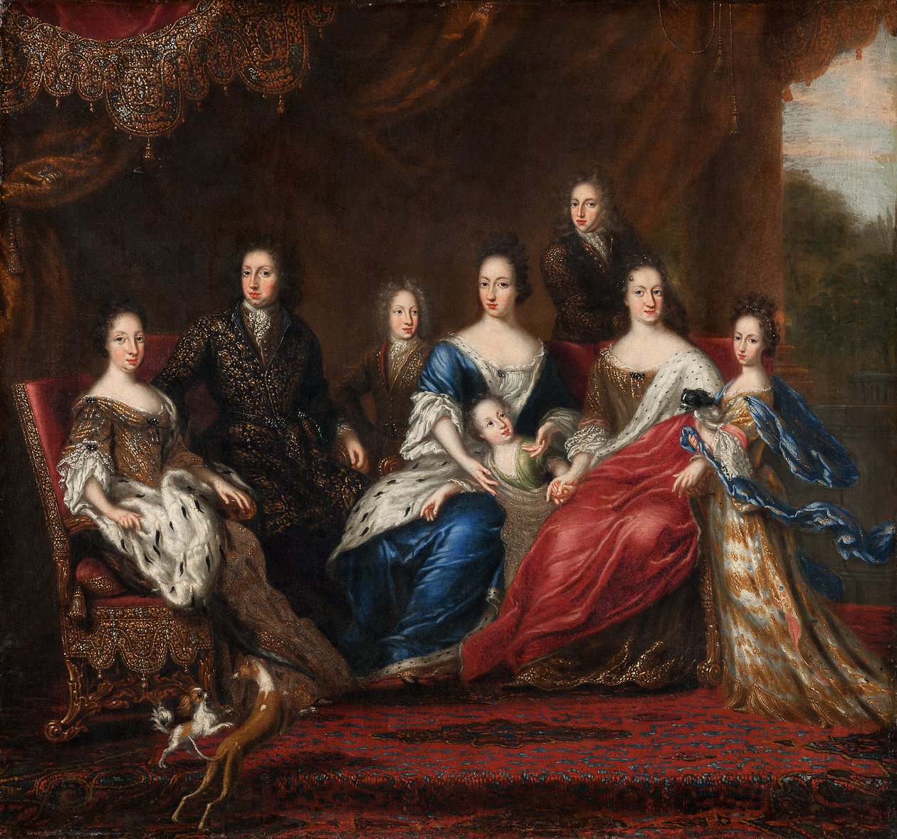 Rodzina Karola XI Szwecji z krewnymi z Księstwa Holsztyńskiego-Gottorp, 1691 autorstwa David Klöcker Ehrenstrahl