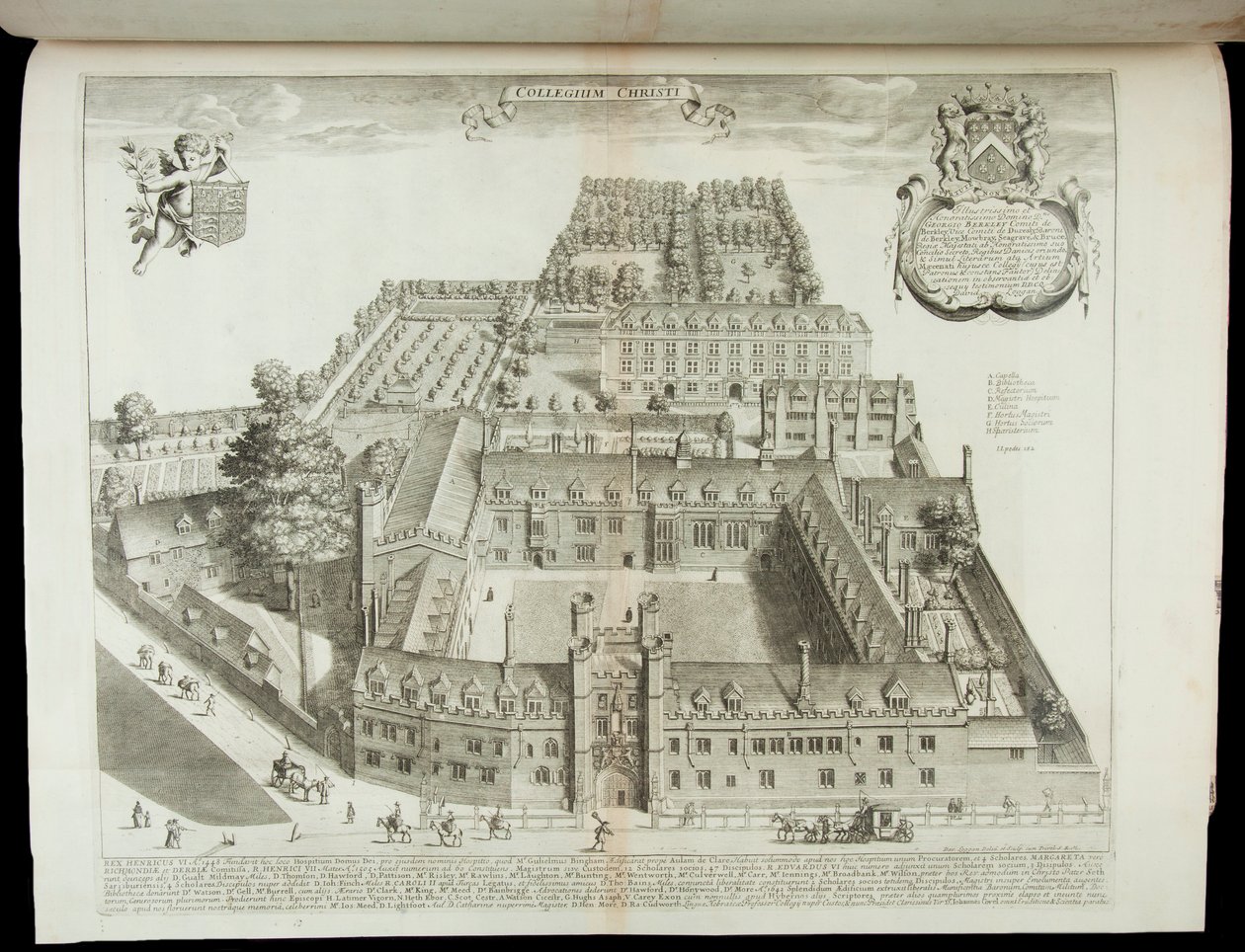 „Collegium Christi”, Widok na Christ’s College Cambridge, 1690 autorstwa David Loggan