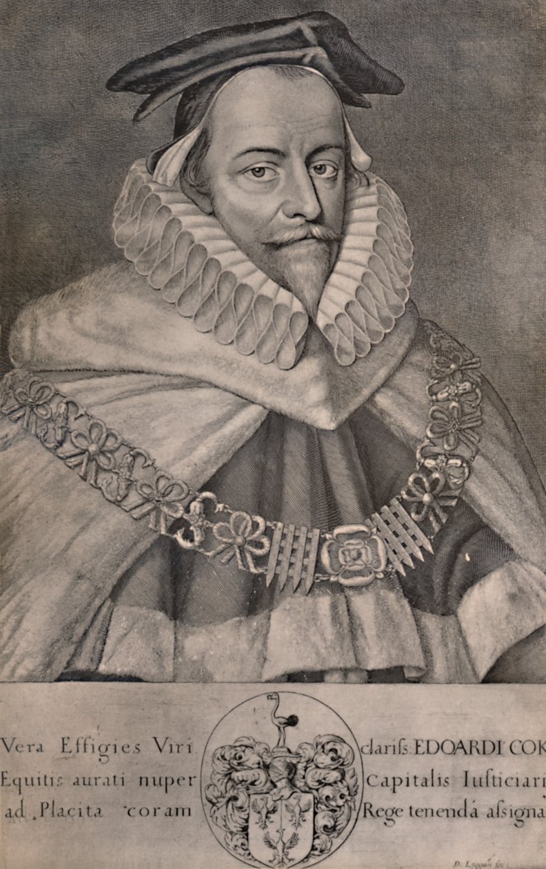 Sir Edward Coke, angielski prawnik, pisarz i polityk, c1666 1894 autorstwa David Loggan