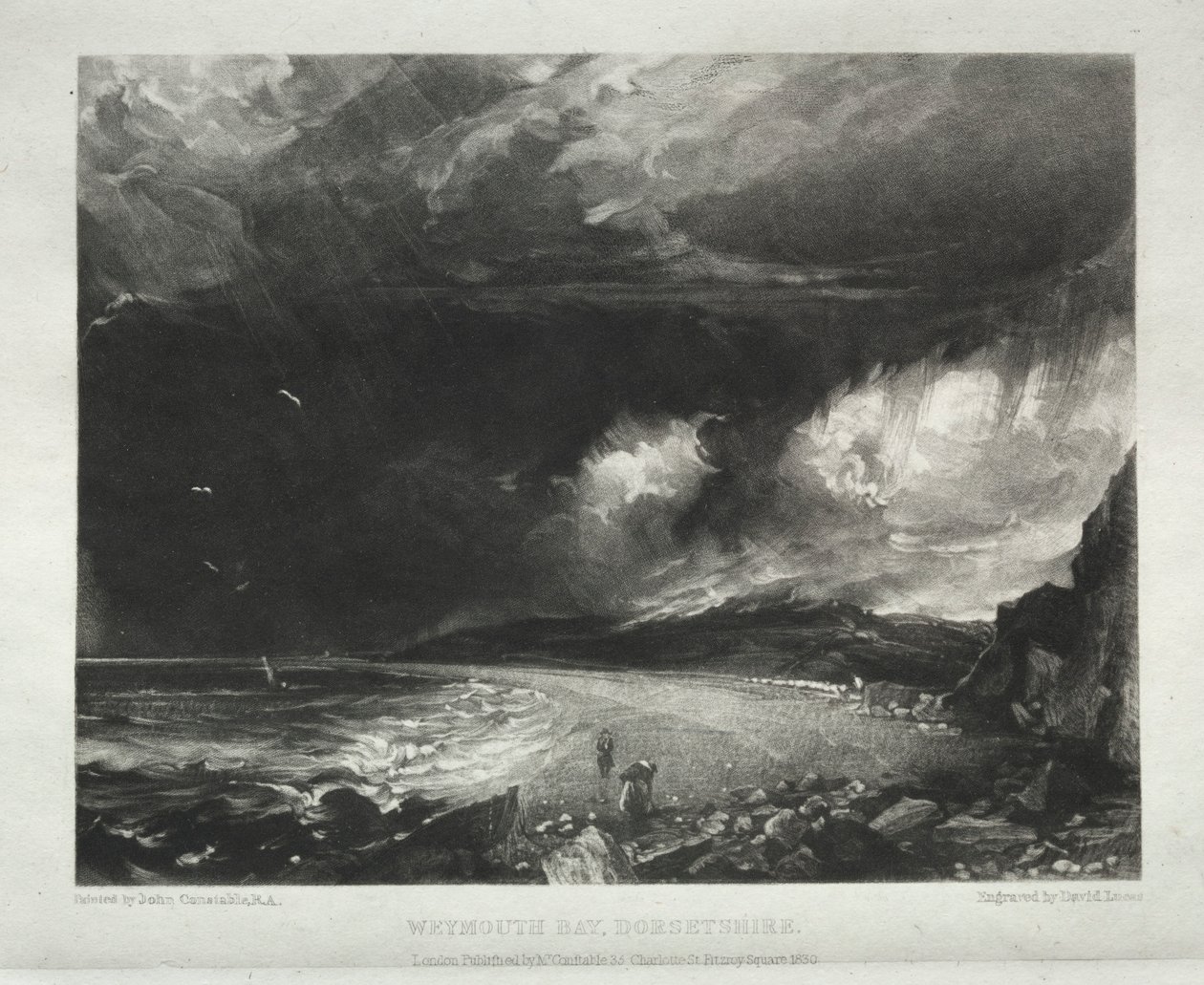 Różne tematy krajobrazu, charakterystyczne dla angielskiej scenerii... Zatoka Weymouth, Dorsetshire, 1830. autorstwa David Lucas