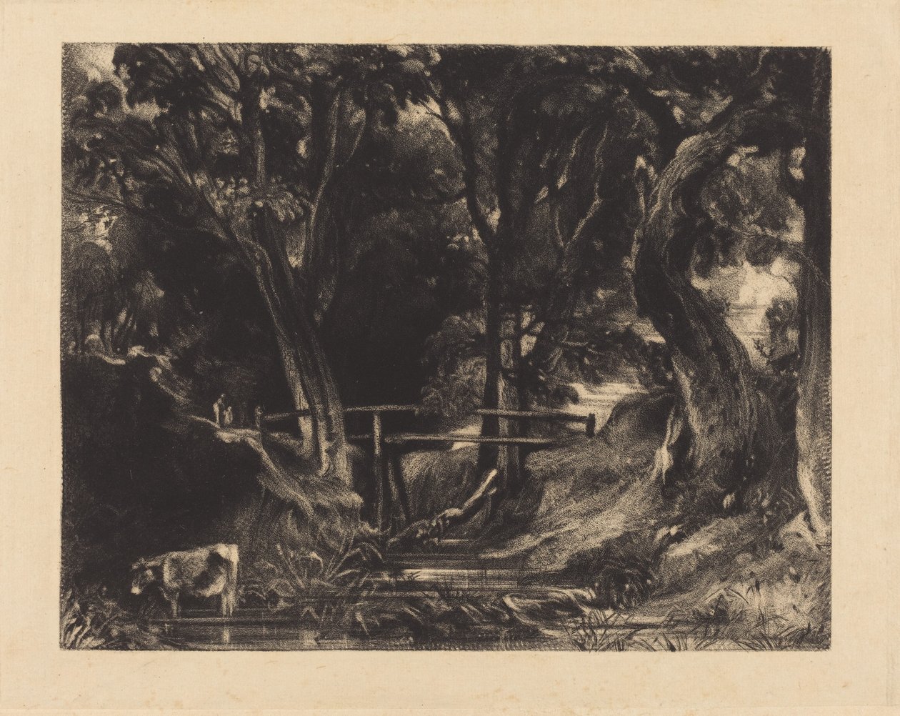A Dell, Helmingham Park, Suffolk autorstwa David Lucas after John Constable