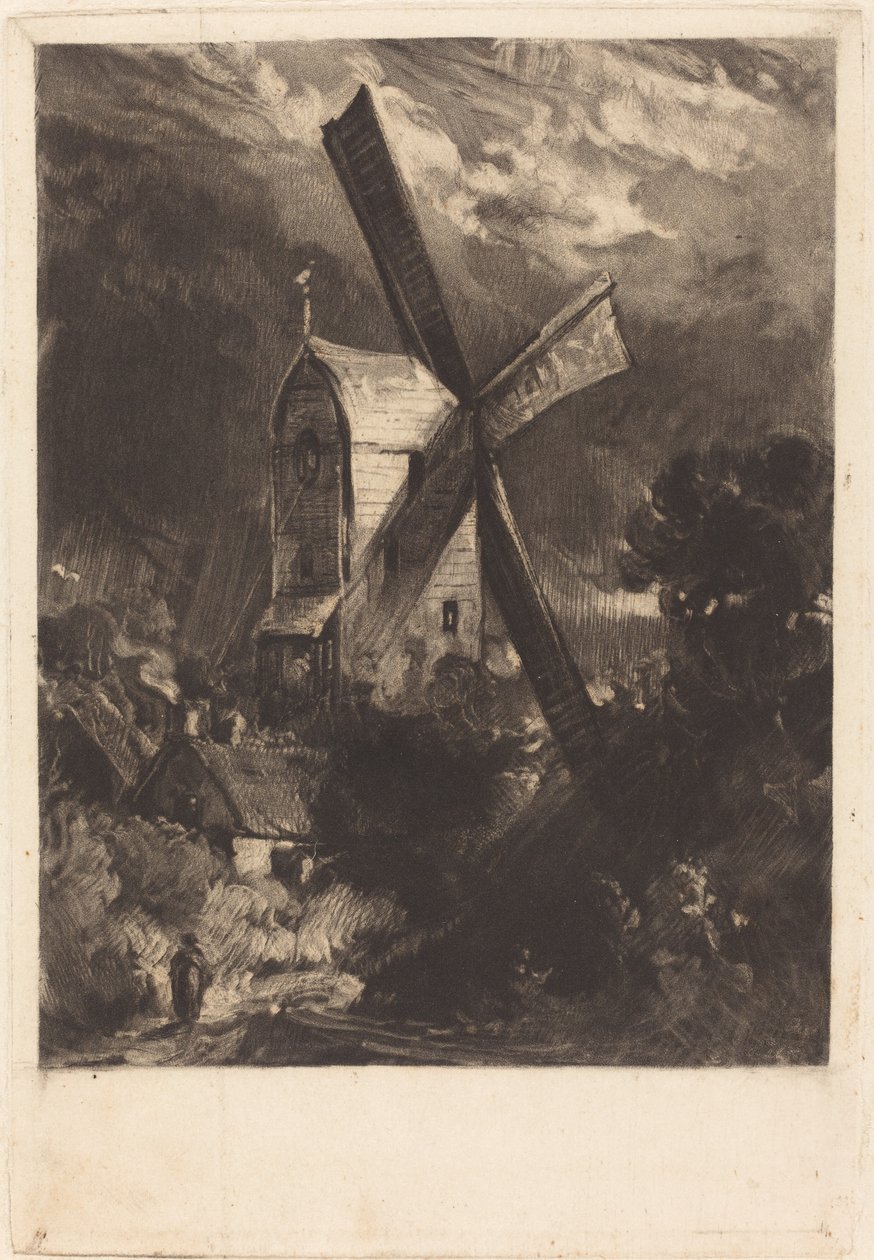 Młyn w pobliżu Brighton autorstwa David Lucas after John Constable