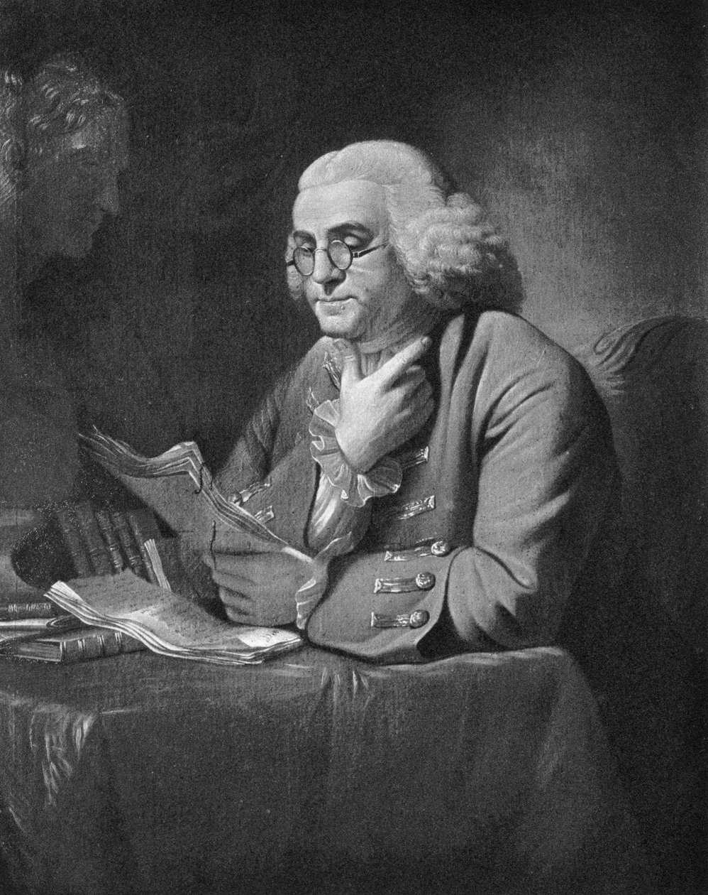 Benjamin Franklin, ok. 1766 r. autorstwa David Martin