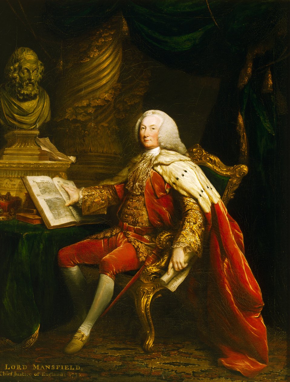 Portret Williama Murraya, 1. hrabiego Mansfield, c1770 autorstwa David Martin