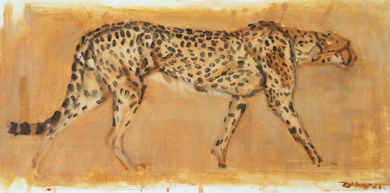 Gepard, 2022 (olej na płótnie) autorstwa David Mayer