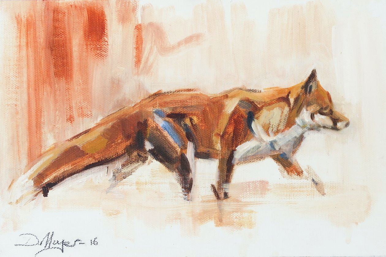 Red Fox, 2015 (olej na płótnie) autorstwa David Mayer
