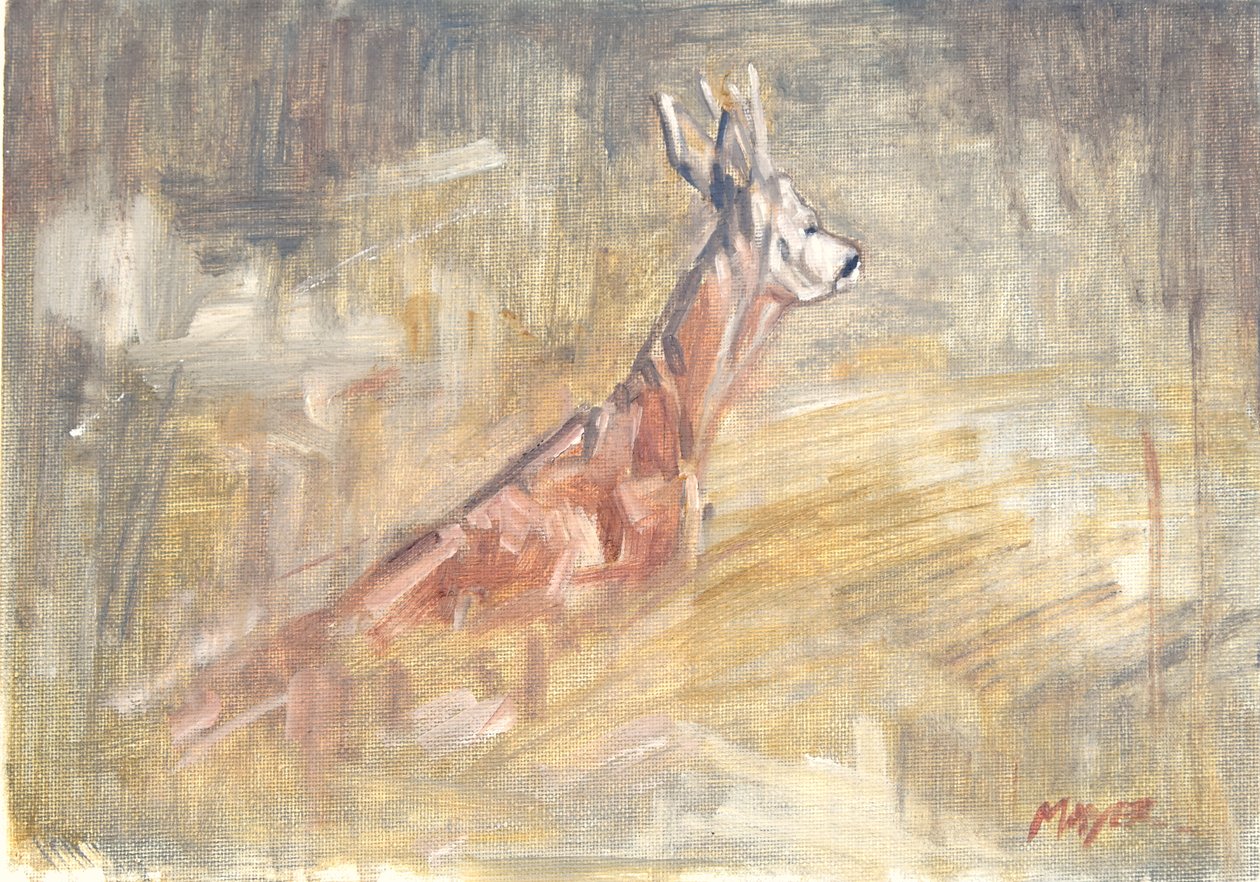 Roe Buck, 2023 (olej na płótnie) autorstwa David Mayer