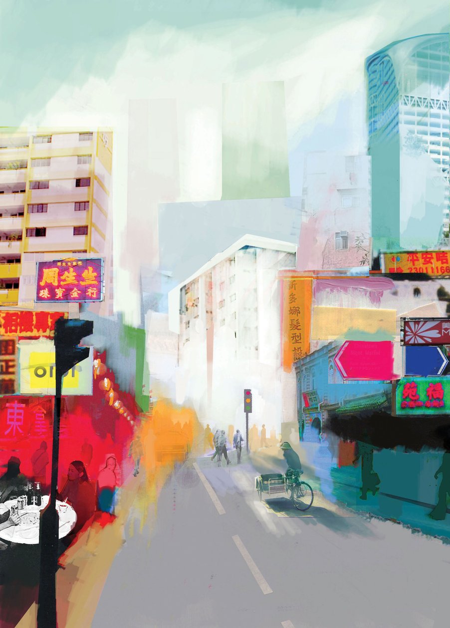 List z Singapuru, 2012, Mixed Media autorstwa David McConochie