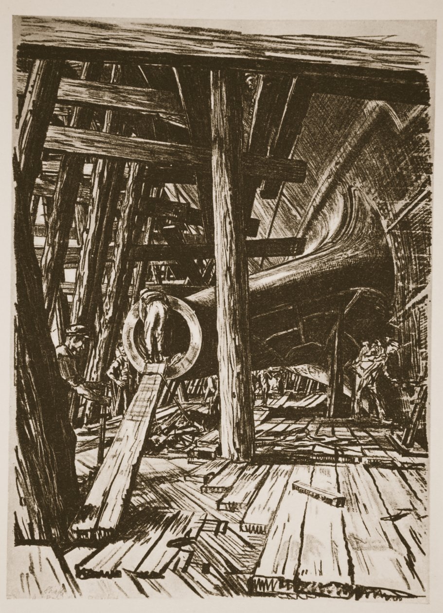 Wspornik wału, ilustracja z "The Western Front", wyd. przez Country Life Ltd autorstwa David Muirhead Bone