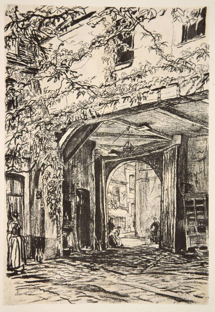 Spotkanie armii we Francji, ilustracja z "The Western Front", wyd. przez Country Life Ltd. autorstwa David Muirhead Bone