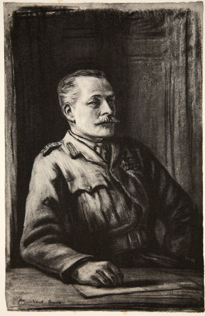 Generał Sir Douglas Haig, ilustracja z książki "The Western Front", wyd. przez Country Life Ltd autorstwa David Muirhead Bone