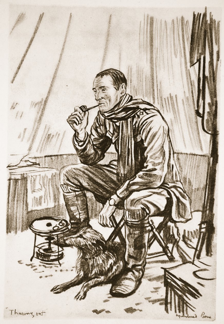 Odwilż, ilustracja z "Frontu Zachodniego", wyd. przez Country Life Ltd. autorstwa David Muirhead Bone