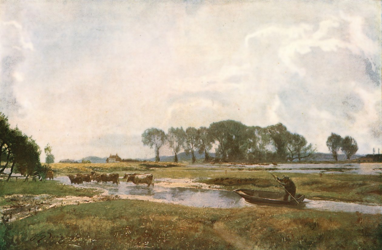 Driving the Cows, Hampshire, 1892, c1930. autorstwa David Murray