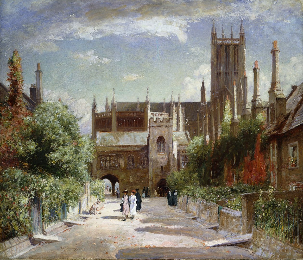 Zamknięcie The Vicars, Katedra w Wells, 1924 autorstwa David Murray