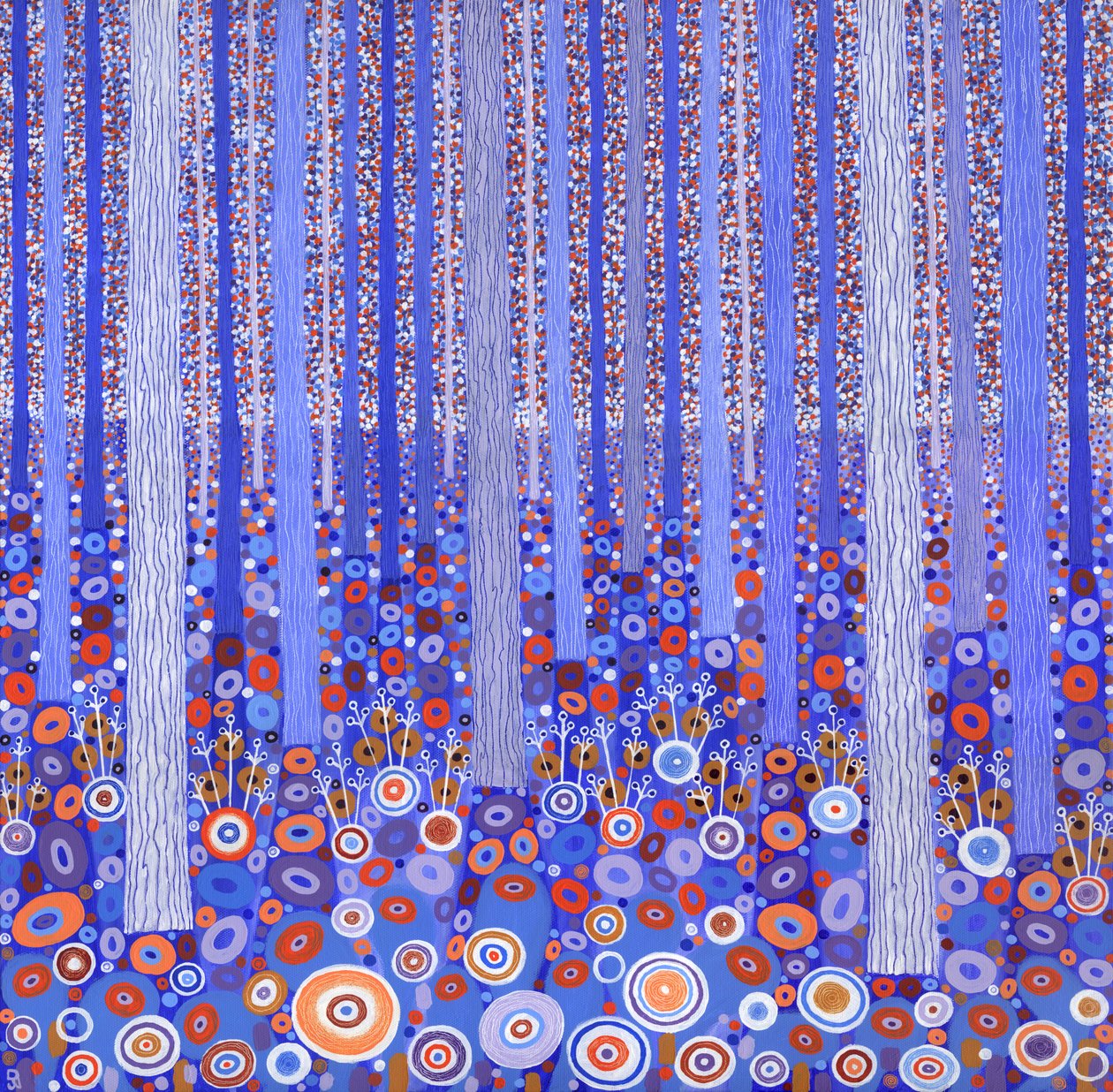 Blue Orange Forest, 2015 (akryl na płótnie) autorstwa David Newton