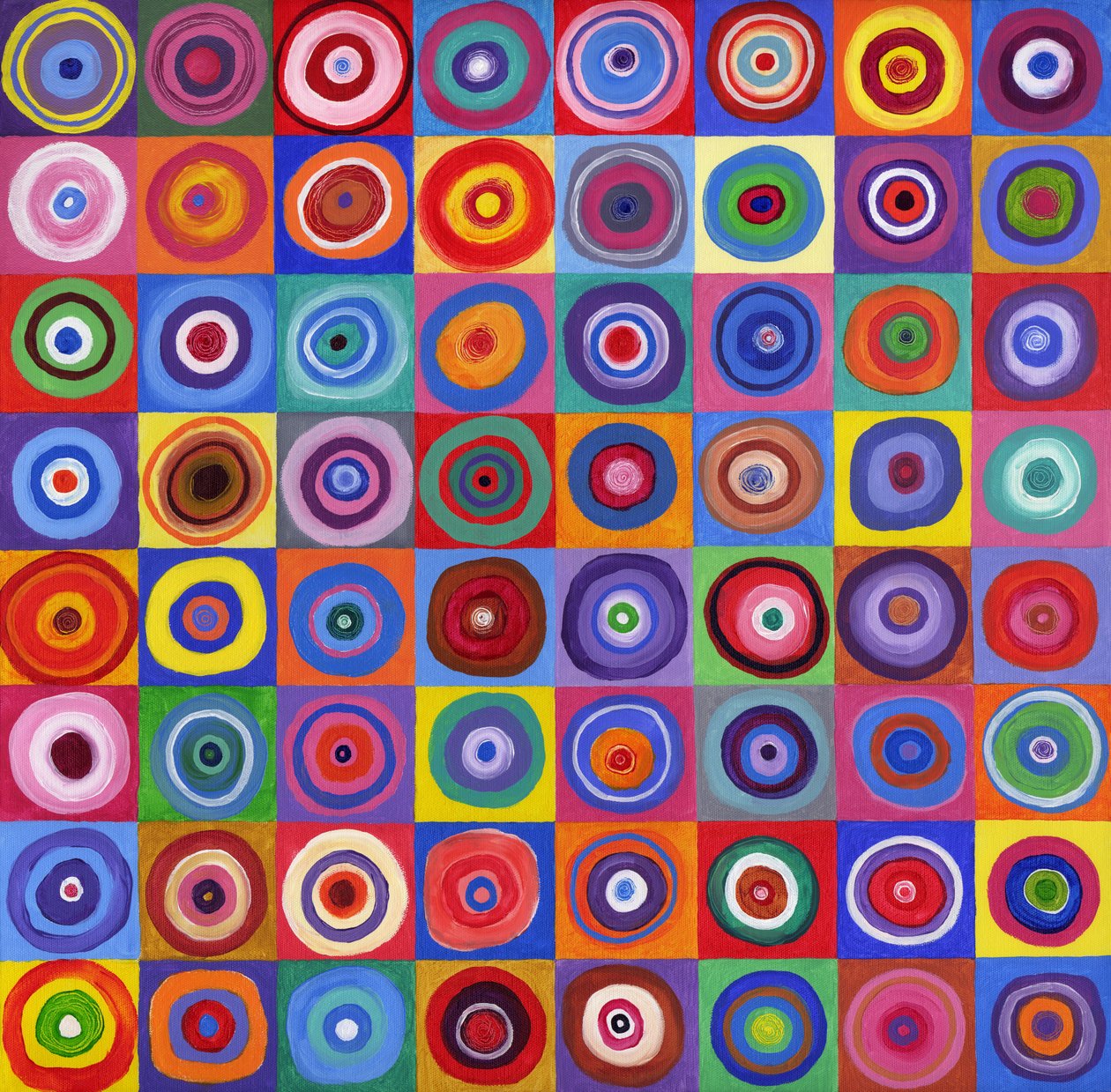 W kwadratowym kole 64 według Kandinsky