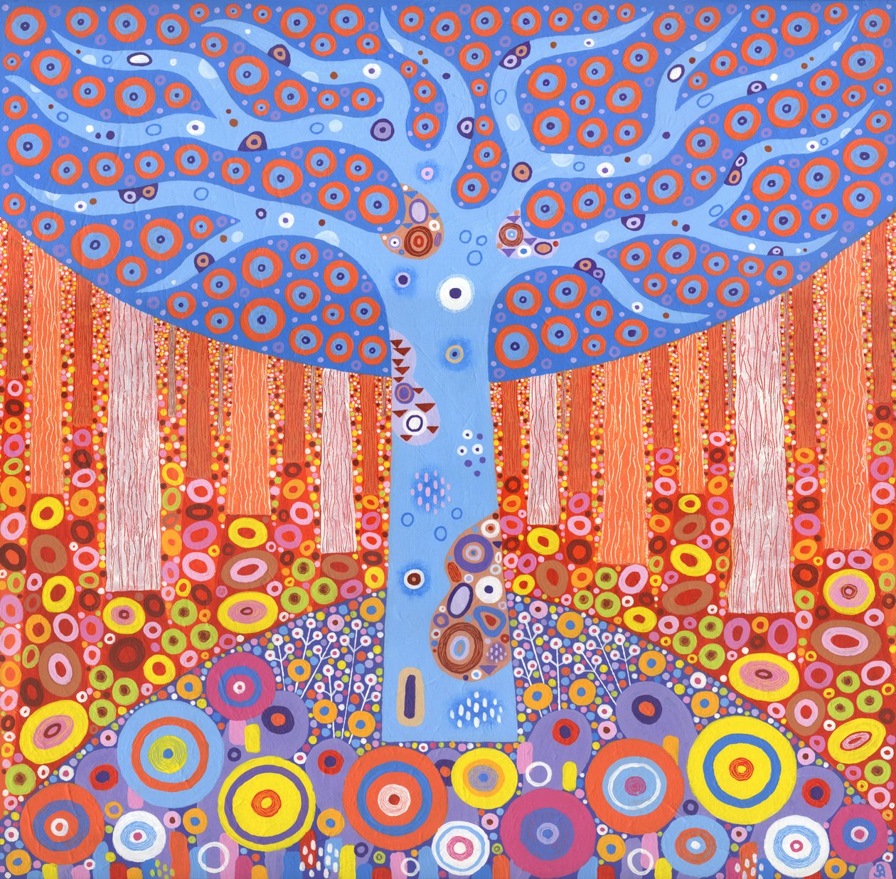Kaleidoforest, 2018 (akryl na płótnie) autorstwa David Newton