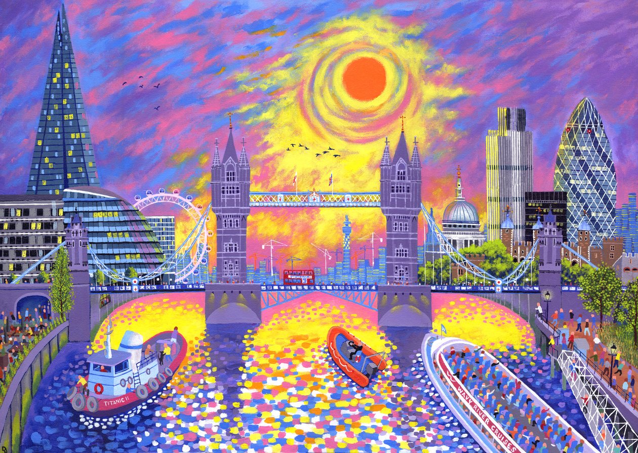 Zachód słońca: Pool Of London, 2013 autorstwa David Newton