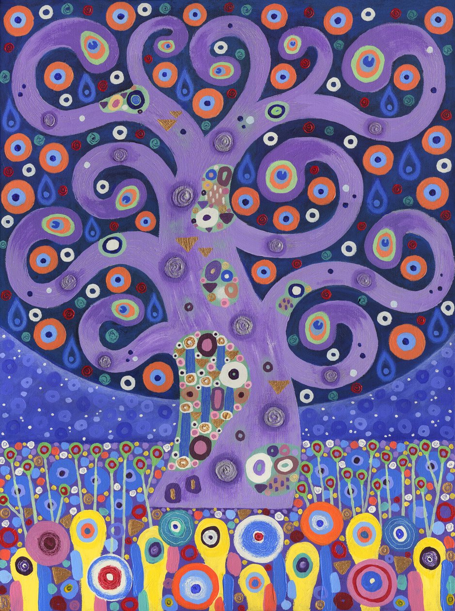 The Peacock Tree, 2011 (akryl na płótnie) autorstwa David Newton