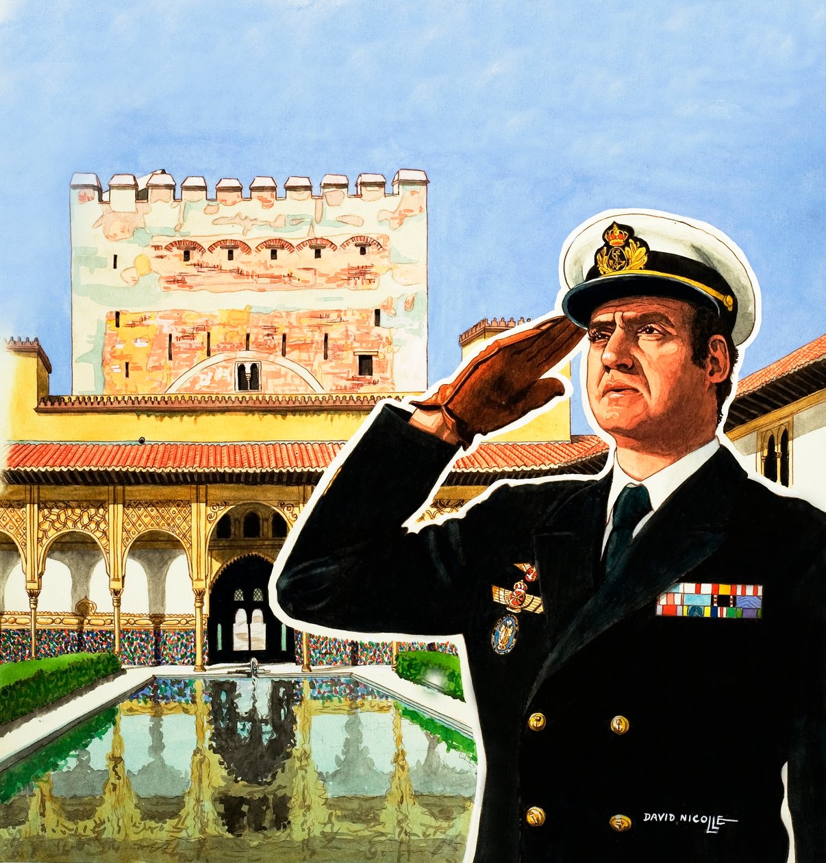 Król Hiszpanii Juan Carlos autorstwa David Nicolle