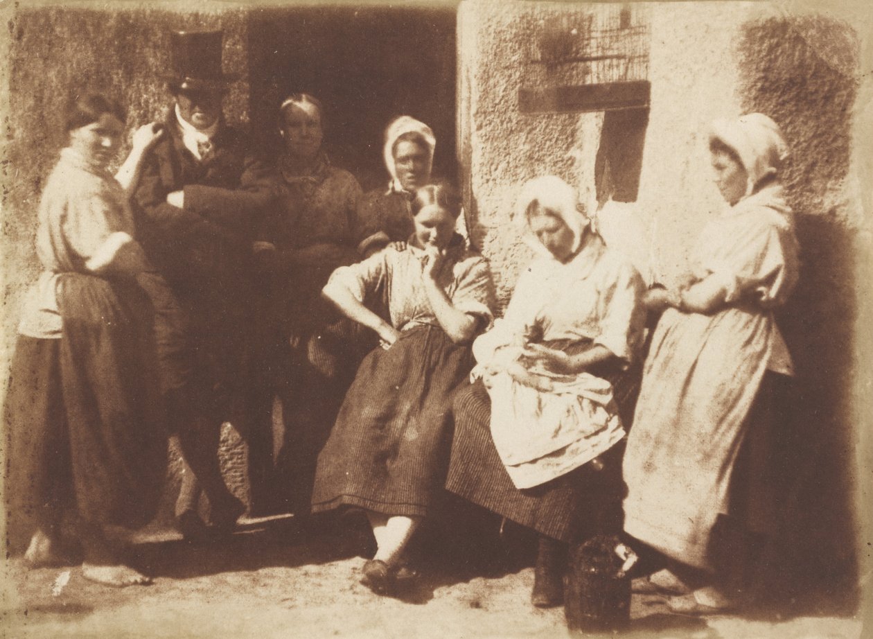 Drzwi do chaty pilota Newhaven, 1845. Twórcy: David Octavius Hill, Robert Adamson. autorstwa David Octavius Hill, Robert Adamson