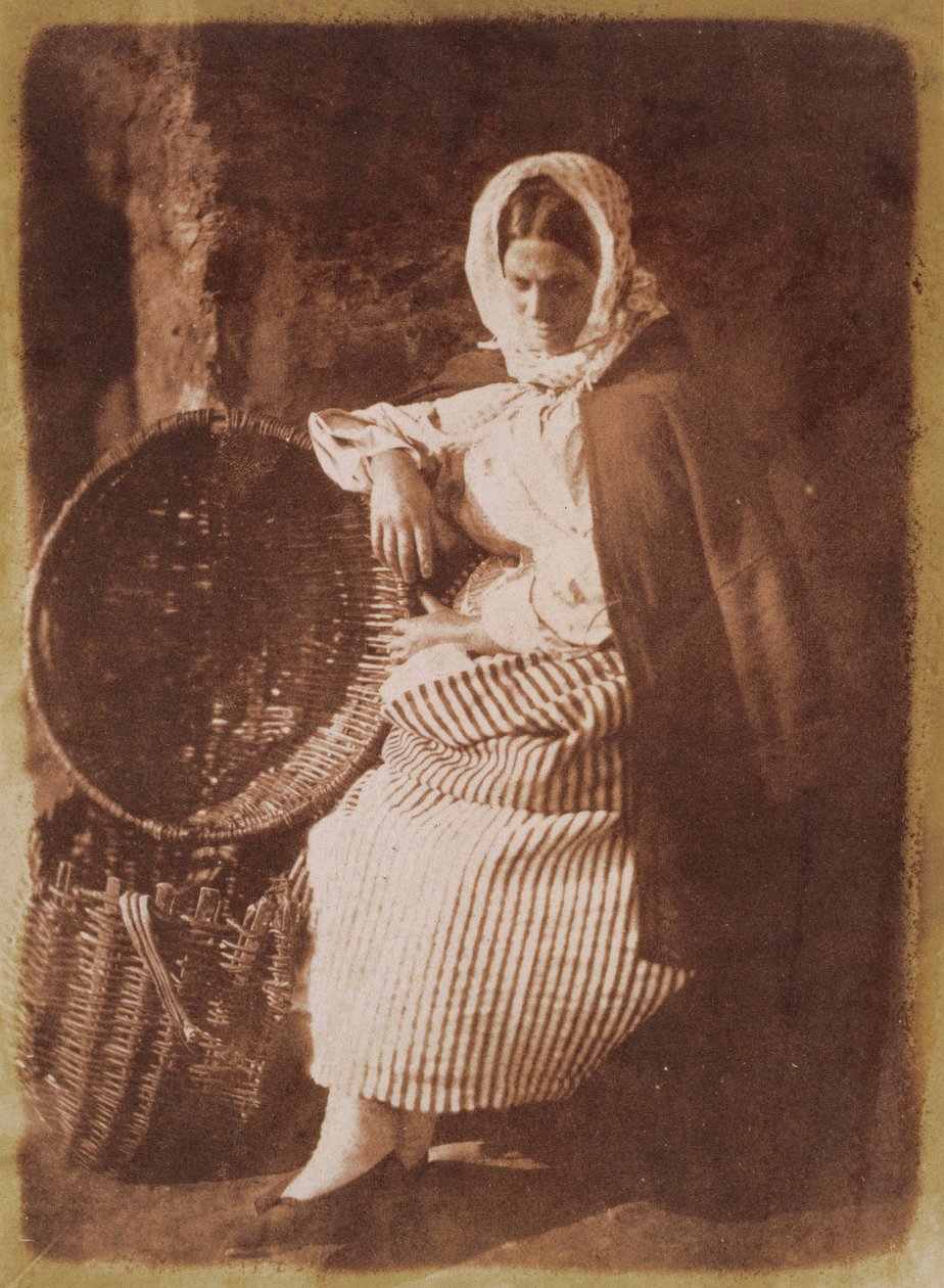 Mrs Hall, Newhaven, 1843-47 (odbitka na papierze solnym z negatywu kalotypu) (patrz także 224278, 224279) autorstwa David Octavius Hill