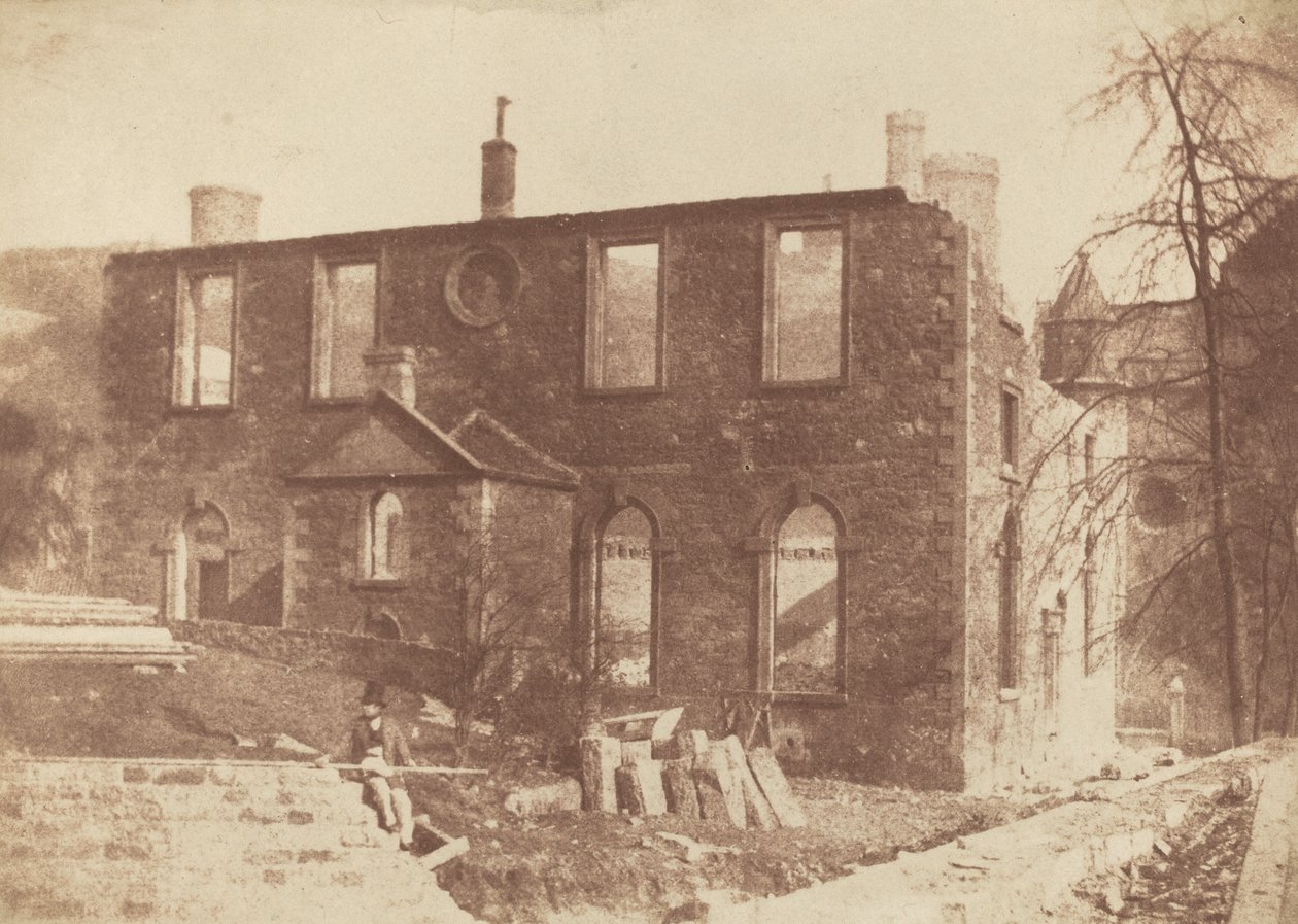 Kaplica Lady Glenorchy podczas rozbiórki na terenie stacji Waverley autorstwa David Octavius Hill and Robert Adamson