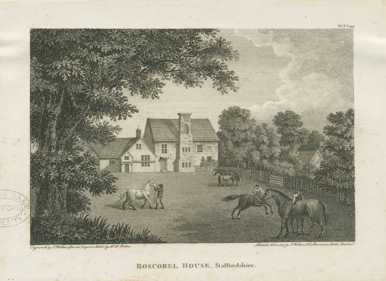 Dom Boscobel: grawerowanie autorstwa David Parkes