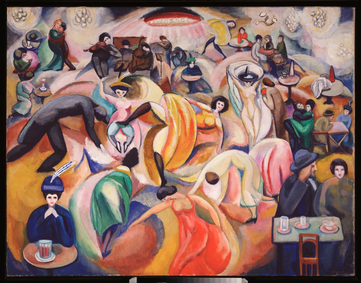 Un cabaret a Paris (Klub nocny w Paryżu) - Oeuvre de David Petrovich Sterenberg (1881-1948), olej na płótnie autorstwa David Petrovich Sterenberg