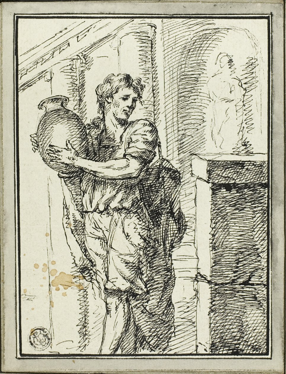 Mężczyzna trzymający Jar autorstwa David Pièrre Giottino Humbert de Superville