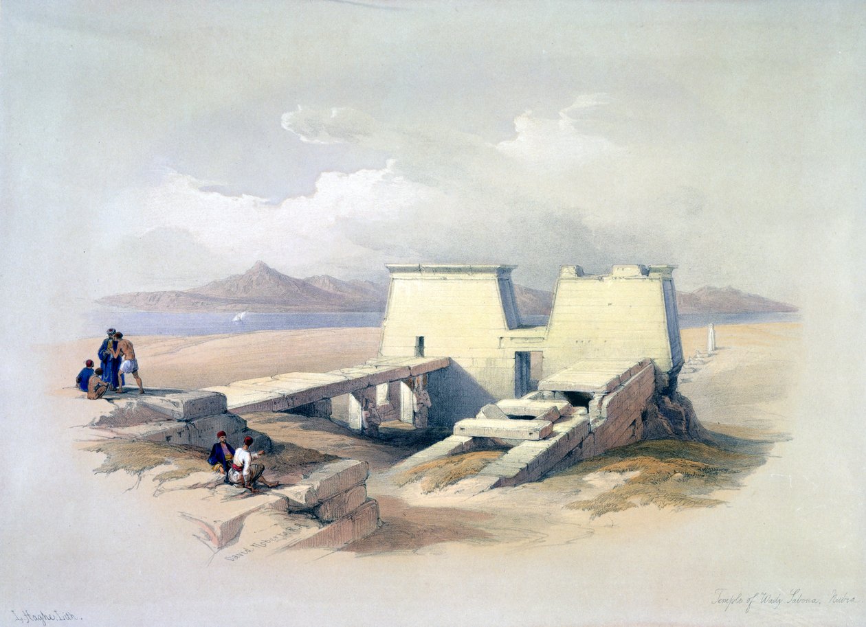 „Świątynia Wady Saboua, Nubia”, XIX w. autorstwa David Roberts, Louis Haghe