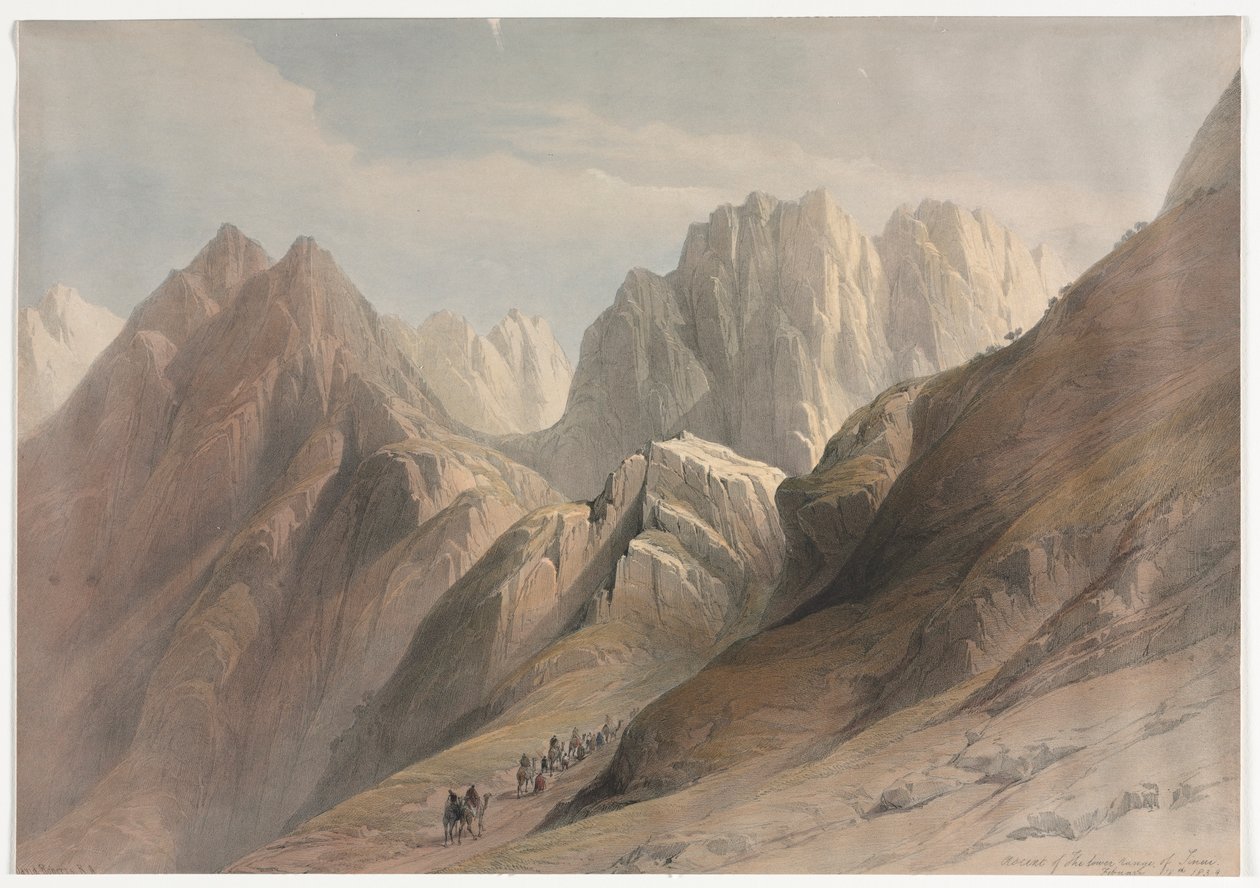 Wejście na dolny łańcuch Synaju, 1839. autorstwa David Roberts