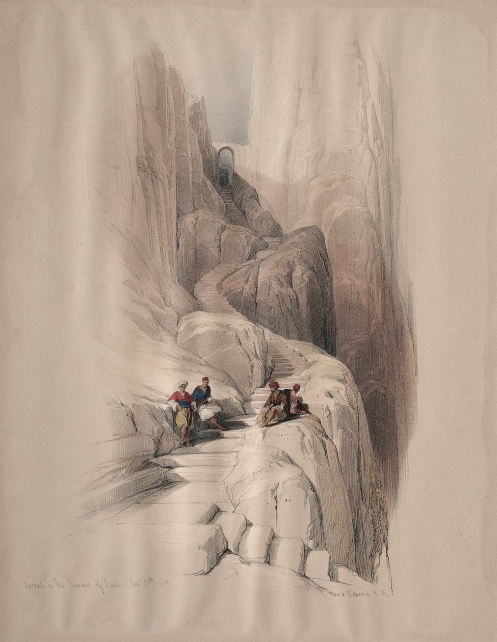 Wejście na szczyt Synaju, 1839. autorstwa David Roberts
