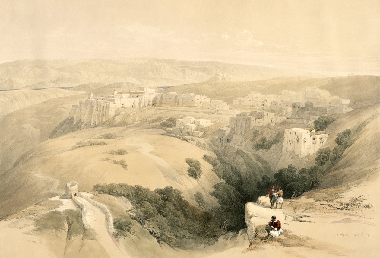 Betlejem, 6 kwietnia 1839, tablica 85 z tomu II "Ziemi Świętej", sztychowana przez Louisa Haghe (1806-1885) wyd. 1843 autorstwa David Roberts