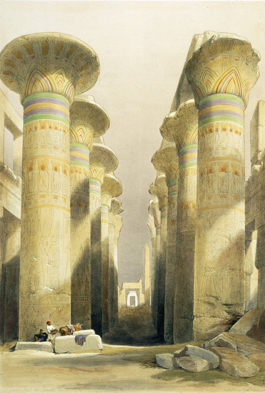 Centralna Aleja Wielkiej Sali Kolumnowej, Karnak, z Egiptu i Nubii, tom 1 autorstwa David Roberts